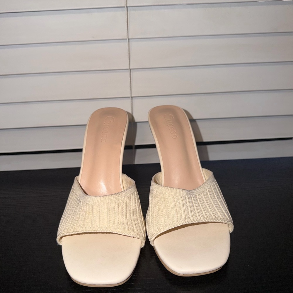 Chic Cream Heeled Mules